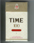 Time 100 American Blend white and gold hard box cigarettes 10 ca