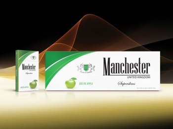 Manchester Superslims green apple cigarettes 10 cartons