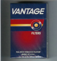 Vantage Filters blue and red hard box cigarettes 10 cartons