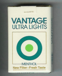 Vantage Ultra Lights Menthol soft box cigarettes 10 cartons