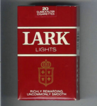 Lark Lights Richly Rewarding red soft box cigarettes 10 cartons