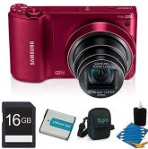 Samsung WB800F 16.3 MP Smart Camera with Built-in Wi-Fi Red 16GB