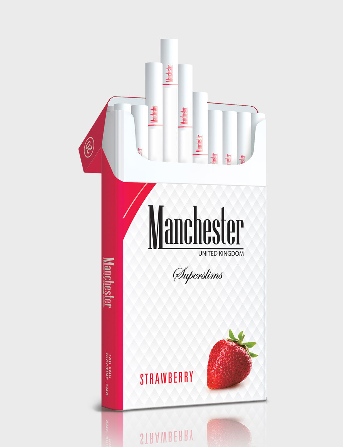 Manchester Superslims strawberry cigarettes 10 cartons - Click Image to Close