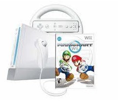 Nintendo Wii White Console with 7 games, 4 remotes, 2 Wheels etc - Click Image to Close